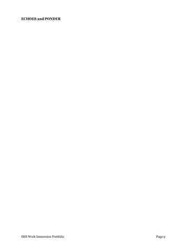 SHS Work Immersion Portfolio 
Page 9 
 
ECHOES and PONDER 
