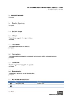 Solution Architecture Document Template | PDF | Scope (Computer Science ...