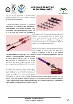 Profesora: Alicia López Justicia 
Curso académico: 2018- 2019 
 
ER-0734/2009   
 
 
 
I.E.S. PABLO DE OLAVIDE 
LA CAROLINA