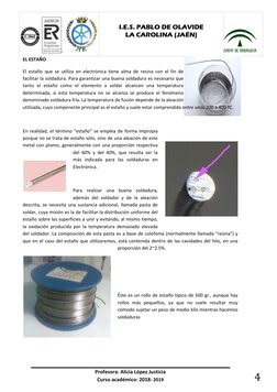 Profesora: Alicia López Justicia 
Curso académico: 2018- 2019 
 
ER-0734/2009   
 
 
 
I.E.S. PABLO DE OLAVIDE 
LA CAROLINA