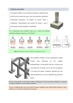 Una zapata aislada es una cimentación puntual y superficial que 
recibe un solo sistema de carga, como son los pilares (ele