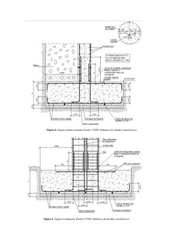 Figura 4. Zapata aislada centrada. Fuente: CYPE, biblioteca de detalles constructivos  
 
Figura 5. Zapata en diapasón.