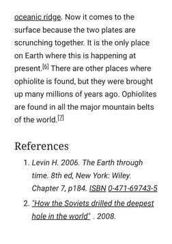oceanic ridge. Now it comes to the (https://simple.m.wikipedia.org/wiki/Mid-oceanic_ridge)
surface because the two plates are