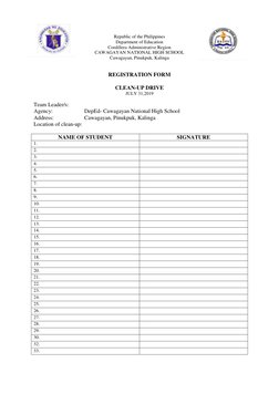 Republic of the Philippines 
Department of Education 
Cordillera Administrative Region 
CAWAGAYAN NATIONAL HIGH SCHOOL 
Cawag