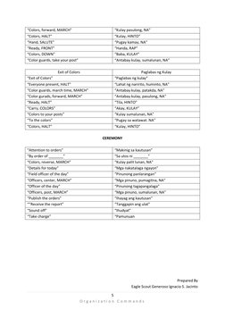 Basic Commands for Scouts in Tagalog | PDF | Warfare | Military Science