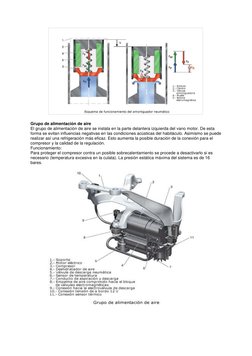 Grupo de alimentación de aire 
El grupo de alimentación de aire se instala en la parte delantera izquierda del vano motor.