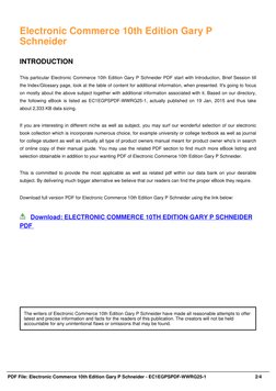 Electronic Commerce 10th Edition PDF | PDF | E Books | E Commerce