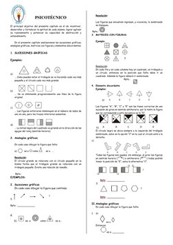 PSICOTÉCNICO 
 
El principal objetivo del presente capítulo es el de incentivar, 
desarrollar y fortalecer la