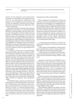 29
Rev Logop Fon Audiol 2007, Vol. 27, No. 4, 173-186
IMPLEMENTING TEACCH EDUCATIONAL INTERVENTION PRINCIPLES AND COMMUNICATI