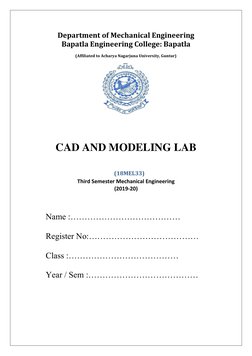 Department of Mechanical Engineering 
Bapatla Engineering College: Bapatla 
 
(Affiliated to Acharya Nagarjuna University, Gu