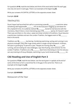 CAE Reading & Use of English Test 2 Answers | PDF | Triathlon | Sports