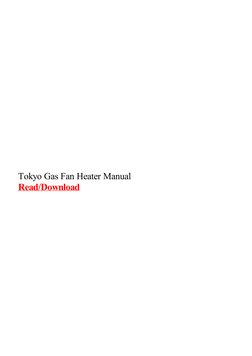 Tokyo Gas Fan Heater User Manual | PDF | Water Heating | Air