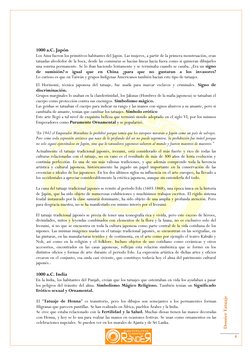 Dossier Tatuaje  
4 
 
 
 
 
1000 a.C. Japón  
Los Ainu fueron los primitivos habitantes del Japón. Las mujeres, a pa