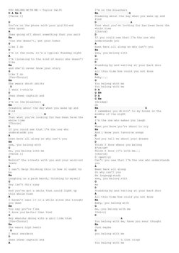 YOU BELONG WITH ME - Taylor Swift 
D A Em G 
[Verse 1] 
 
D 
You're on the phone with your girlfriend 
shes upset 
A 
Shes go