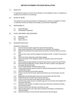 Door Installation Method Statement | PDF | Door | Wall