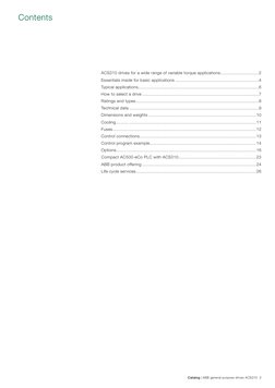 Catalog | ABB general purpose drives ACS310  3
Contents
ACS310 drives for a wide range of variable torque applications.......