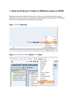 Tcode Frog Finding T-Codes in SPRO Activities | PDF