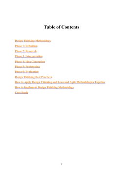Table of Contents
 
Design Thinking Methodology
Phase 1: Definition
Phase 2: Research
Phase 3: Interpretation
Phase 4: Idea