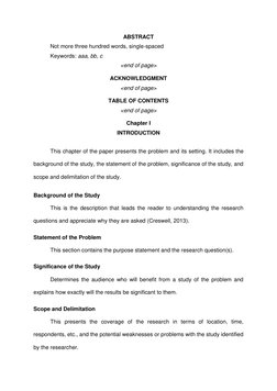 ABSTRACT 
Not more three hundred words, single-spaced 
Keywords: aaa, bb, c 
<end of page> 
ACKNOWLEDGMENT 
<end of page> 
TA