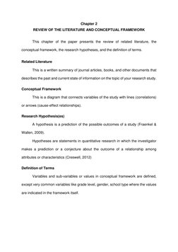 Chapter 2 
REVIEW OF THE LITERATURE AND CONCEPTUAL FRAMEWORK 
 
This chapter of the paper presents the review of related lite