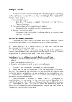 Starting an AutoCAD 
 
 
There are several ways of launching the AutoCAD program, depending 
on the preferences and condition
