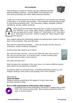 EMDR Container Exercise Script | PDF | Self-Improvement