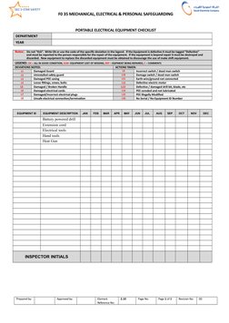 Portable Electrical Equipment Checklist | PDF