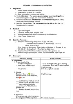 Grade 4 Magnetism Lesson Plan | PDF | Magnet | Lesson Plan