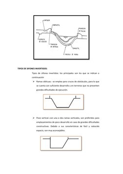TIPOS DE SIFONES INVERTIDOS: 
Tipos de sifones invertidos: los principales son los que se indican a 
cont