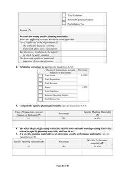 Planning Materiality Worksheet.pdf Materiality Calculation Template for Audits | PDF | Financial Statement ...