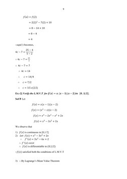 9 
 
              𝑓 𝑎 = 𝑓(2) 
                        = 2(2)2 −7 2 + 10 
                        = 8 −14 + 10