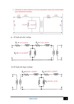 FIEE-UNAC 
6 
1. Utilizando los datos hallamos el circuito equivalente exacto del