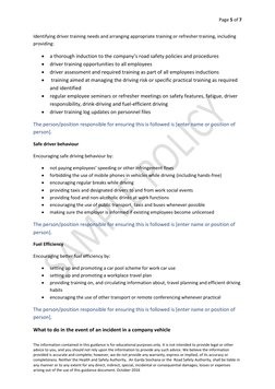 Driving Work Directive Sample Safe Driving Policy Template | PDF | Driving | Road Traffic Safety