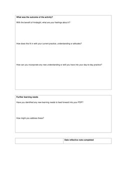 CPD Reflection Template for Medical Practice | PDF | Learning | Health Care