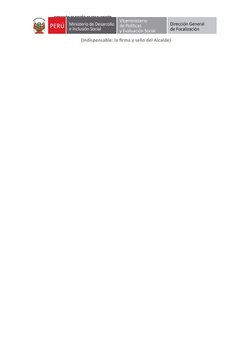 DIRECCIÓN DE DISEÑO DE FOCALIZACIÓN
(Indispensable: la firma y sello del Alcalde)
