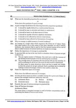 Chapter 3 Statistics Notes for 1st Year | PDF | Khyber Pakhtunkhwa ...
