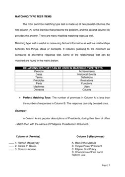 Karl Vincent R. Turingan (Labelling and Matching Type of Test) | PDF ...
