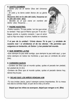 6. SANTO GIOMBINI 
- Santo (3v) es el Señor Dios del Universo 
(bis*). 
- El cielo y la tierra están llenos de su gloria  
(b