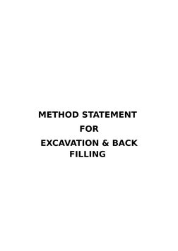 Excavation and Backfilling Method Statement | PDF | Civil Engineering ...