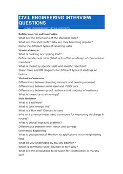 Civil Engineering Interview Questions Guide | PDF | Geotechnical ...