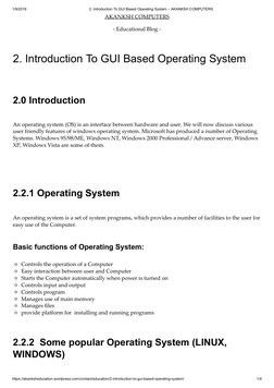 1/9/2019
2. Introduction To GUI Based Operating System – AKANKSH COMPUTERS (https://akanksheducation.wordpress.com/)
https://