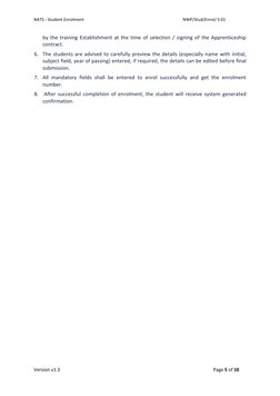 NATS - Student Enrolment                                                                                             NWP/Stud