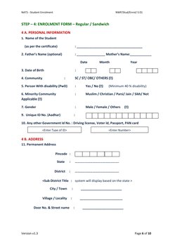 NATS - Student Enrolment                                                                                             NWP/Stud
