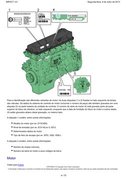 Para a identificação das diferentes variantes de motor, há duas etiquetas (1 e 2) fixadas no lado esquerdo da tampa
das válvu