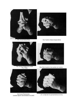 Rin. Invoca fuerza física.
Kyo. Ayuda a dirigir energía etérea.
 
Toh. Invoca el balance en medio
Yin y Yang.
Sha. Esta muest