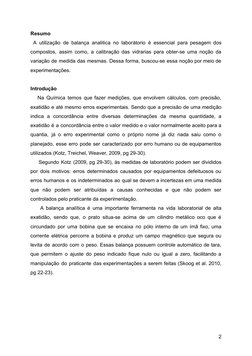 Resumo 
A utilização de balança analitica no laborátorio é essencial para pesagem dos
 
 
 
 
 
 
 
 
 
 
 
 
 
compostos,