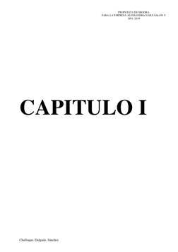 PROPUESTA DE MEJORA 
PARA LA EMPRESA ALESSANDRA NAILS SALON Y 
 SPA -2019 
 
 
 
Chafloque, Delgado, Sánchez 
 
 
 
CAPITULO