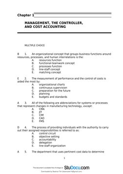 Cost Accounting Test Bank Chapter 1 | PDF | Cost Accounting | Accounting