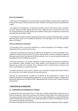 b) Para los trabajadores 
 
* Se les dará a los trabajadores una charla de inducción explicándoles el uso de los EPP’