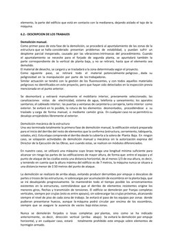 elemento, la parte del edificio que está en contacto con la medianera, dejando aislado el tajo de la 
máquina. 
 
6.2.- DESCR